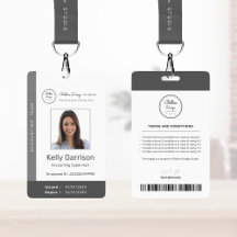 Personalisierte moderne Mitarbeiter-ID mit Barcode