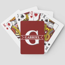 Personalisierte moderne Monogram Name Poker Cards Spielkarten