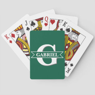 Personalisierte moderne Monogram Name Poker Cards Spielkarten