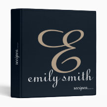 Personalisierte moderne Monogramm-Blau-Rezepte