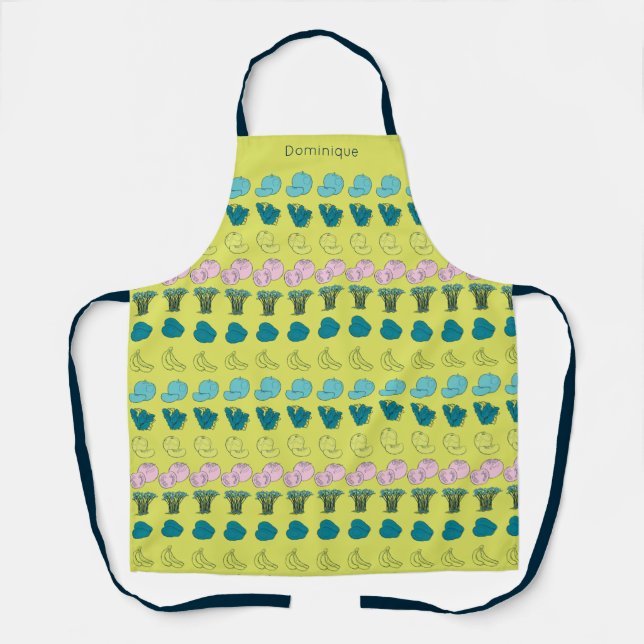 Personalisierte moderne Obst- und Veggie-Print-Sch Schürze (Vorderseite)