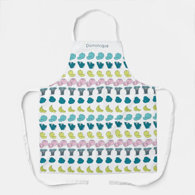 Personalisierte moderne Obst- und Veggie-Print-Sch Schürze (Vorderseite)