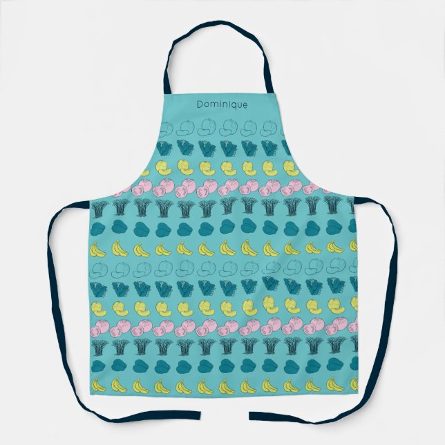 Personalisierte moderne Obst- und Veggie-Print-Sch Schürze (Vorderseite)