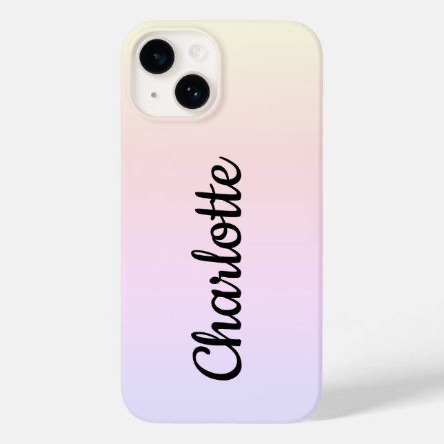 Personalisierte moderne Pastel Ombre Case-Mate iPhone 14 Hülle (Rückseite)