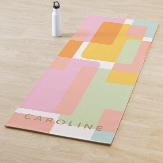Personalisierte moderne Pastelle Mitte des Jahrhun Yogamatte