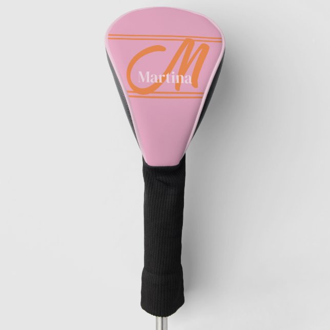 Personalisierte, moderne Pink Golf Head Cover Golf Headcover (Vorderseite)