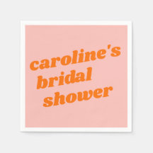Personalisierte moderne pink-orange Retro-Baby-Par