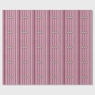Personalisierte moderne rosa Mauve Vertikale Strei Geschenkpapier