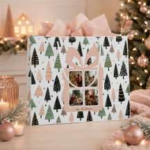 Personalisierte moderne rosa Weihnachts-Fotogesche