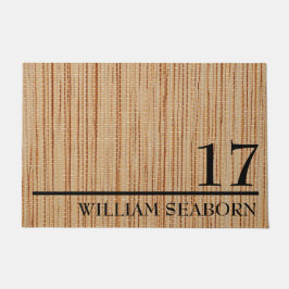 Personalisierte moderne rustikale Hausnummer und N Fußmatte