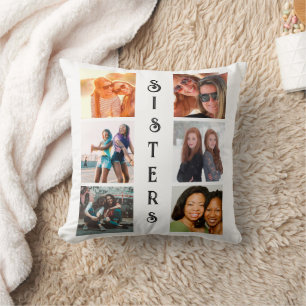 Personalisierte moderne Schwestern 6 FotoCollage Kissen