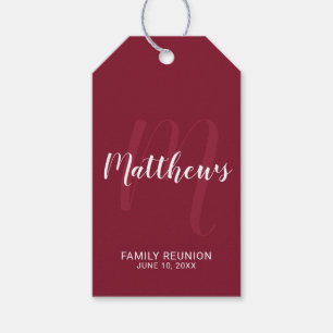 Personalisierte moderne Script-Monogramm und Famil Geschenkanhänger