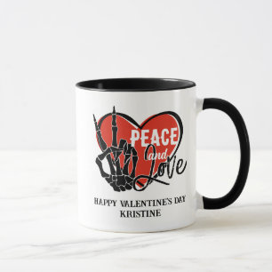 Personalisierte moderne Skeletthand Frieden und Li Tasse