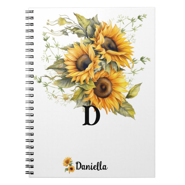 Personalisierte moderne Sonnenblume Notizblock (Vorderseite)