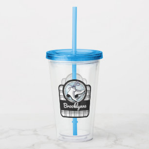 Personalisierte moderne Tartan Ice Skaten Acryltrinkbecher