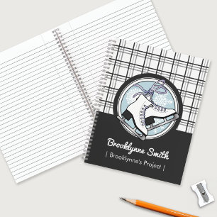 Personalisierte moderne Tartan Ice Skaten Notizbuch