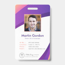 Personalisierte moderne violette Mitarbeiter-ID fü