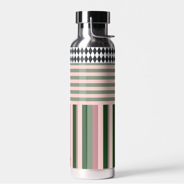 Personalisierte moderne Wasserflasche mit Muster Trinkflasche (Links)