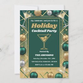 Personalisierte moderne Weihnachts-Cocktailparty Einladung