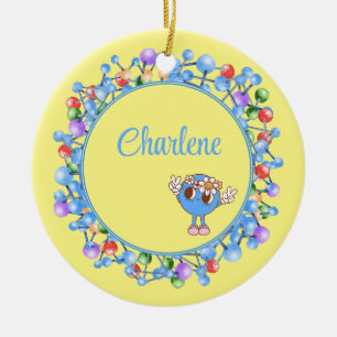 Personalisierte Molekül-Partikel-Friedensatom  Keramik Ornament