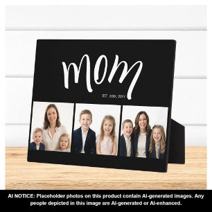 Personalisierte Mom Kids 3 Foto-Collage Mom Est Ja Fotoplatte
