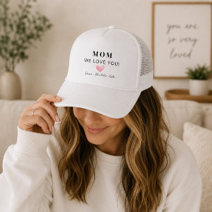 Personalisierte "Mom We Love You" Geschenkmütze Truckerkappe