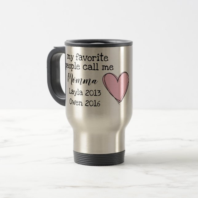 personalisierte momma Tasse mit Namen (Vorderseite Links)