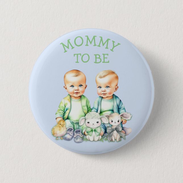 Personalisierte Mommy to be Baby Shower Button (Vorderseite)