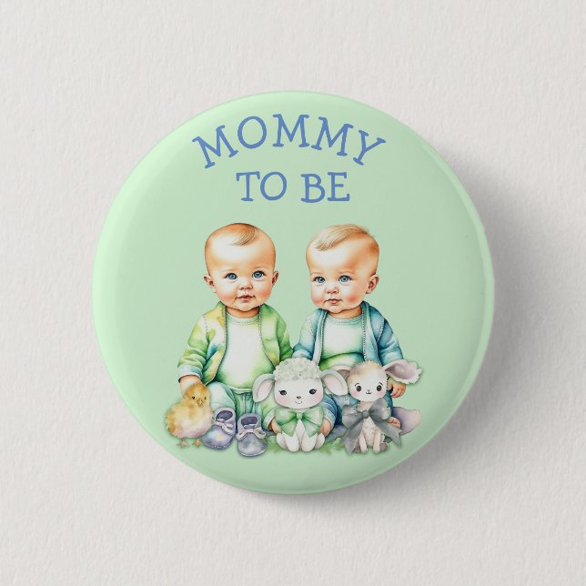 Personalisierte Mommy to be Baby Shower Button (Vorderseite)