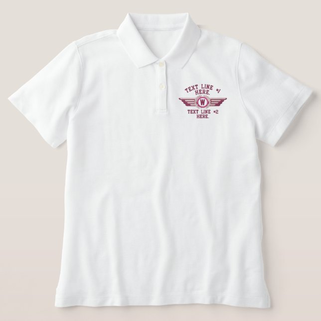 Personalisierte Mongram Laurels Abzeichen Pilot Wi (Design Vorderseite)