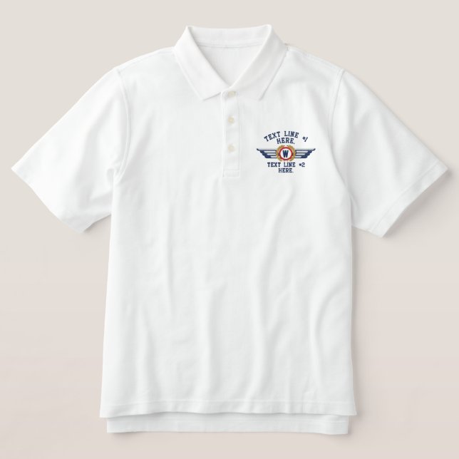 Personalisierte Mongram Laurels Abzeichen Pilot Wi (Design Vorderseite)