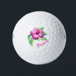 Personalisierte Mongram Pink Hibiskus Blume Island Golfball<br><div class="desc">Schöne und schöne Aquarellfarbe Rosa tropische Hibiskus Blume,  um Sie an die Inseln erinnern. Monogram und machen Sie ein personalisiertes Golfgeschenk für Ihren Lieblings-Golfer.</div>