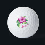 Personalisierte Mongram Pink Hibiskus Blume Island Golfball<br><div class="desc">Schöne und schöne Aquarellfarbe Rosa tropische Hibiskus Blume,  um Sie an die Inseln erinnern. Monogram und machen Sie ein personalisiertes Golfgeschenk für Ihren Lieblings-Golfer.</div>