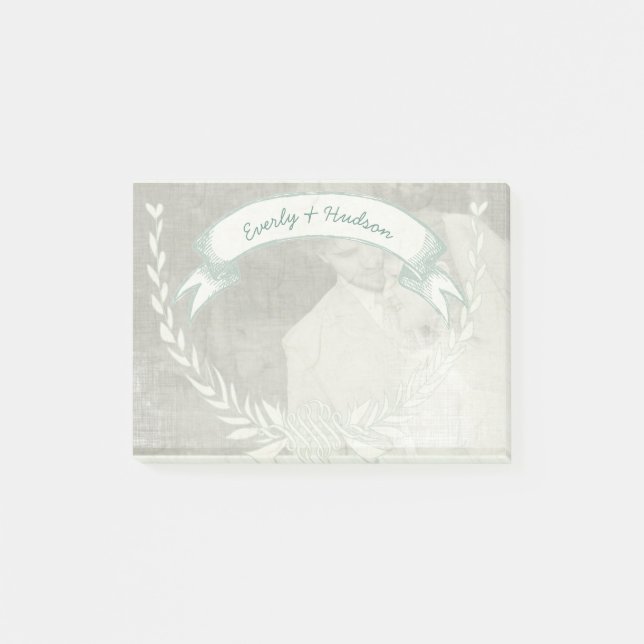 Personalisierte Mongram Post-it®-Hinweise für Ihr  Post-it Klebezettel (Vorderseite)