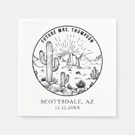 Personalisierte Mongram-Wüstenhochzeit Serviette