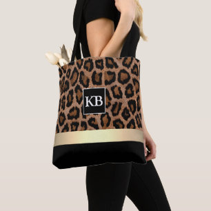 Personalisierte Mono Leopard Muster Totbeutel Tasche