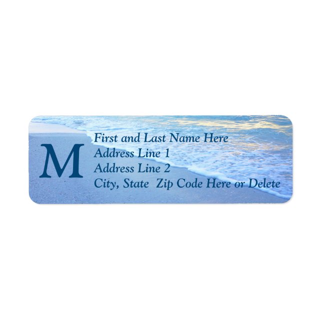 Personalisierte Monogram Beach Theme Address Label (Vorne)