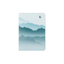 Personalisierte Monogram Blue Wavy Mountains
