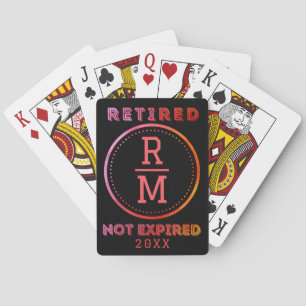 Personalisierte Monogram Date Retirement Gast Spielkarten