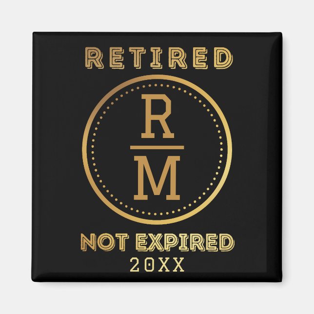 Personalisierte Monogram Date Retirement Günstige Magnet (Vorne)