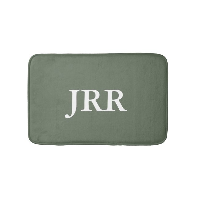 Personalisierte Monogram Deep Lichen Green Badematte (Vorderseite)
