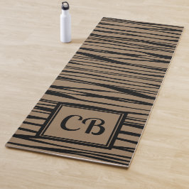 Personalisierte Monogram Eleganline Schwarze Seite Yogamatte