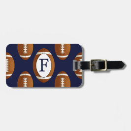 Personalisierte Monogram Football Balls Sports Gepäckanhänger
