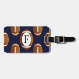 Personalisierte Monogram Football Balls Sports Gepäckanhänger