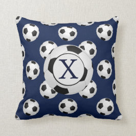 Personalisierte Monogram-Fußball-Balls Kissen