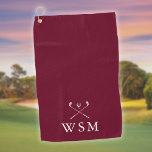 Personalisierte Monogram Golf Clubs Burgundy Red Golfhandtuch<br><div class="desc">Personalisieren Sie das Monogramm in klassischer Typografie,  um ein einzigartiges Golfgeschenk zu schaffen und für jeden Golfer zu behalten. Entwickelt von Thisisnotme©</div>