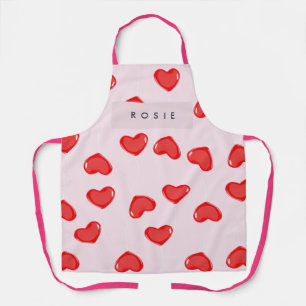 Personalisierte Monogram Heart Lolipop Valentine Schürze