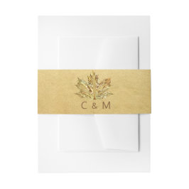 Personalisierte Monogram Imitate Gold Leaf Hochzei Einladungsbanderole