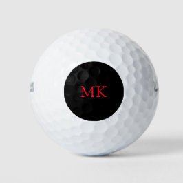 Personalisierte Monogram-Initialen Modernes Schwar Golfball