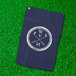 Personalisierte Monogram Initials Navy Blue Golfhandtuch<br><div class="desc">Personalisieren Sie die Initialen,  um ein einzigartiges mit Monogramm Golfgeschenk in Marineblau zu schaffen. Entwickelt von Thisisnotme©</div>